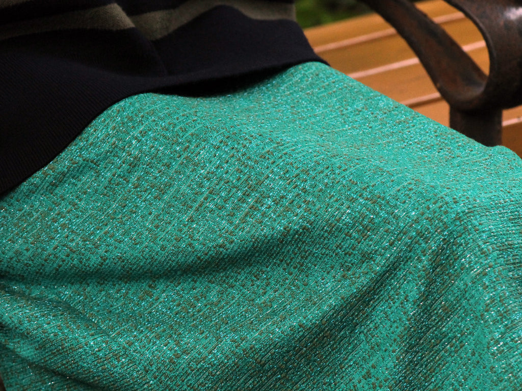 emerald green tweed