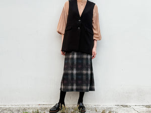 台形: mohair knit check