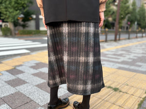 台形: mohair knit check