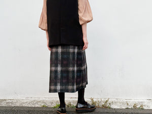 台形: mohair knit check