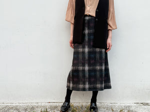 台形: mohair knit check