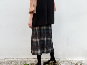 台形: mohair knit check